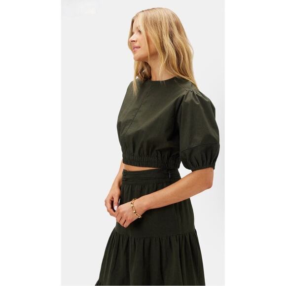NEW Amour Vert Lisa Organic Cotton Poplin Top Sz S Black - Picture 6 of 6